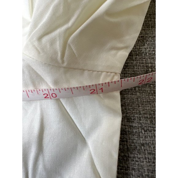 American Sweetheart Womens Button Up Shirt Ivory Off White Medium Long Sleeve - Picture 5 of 8